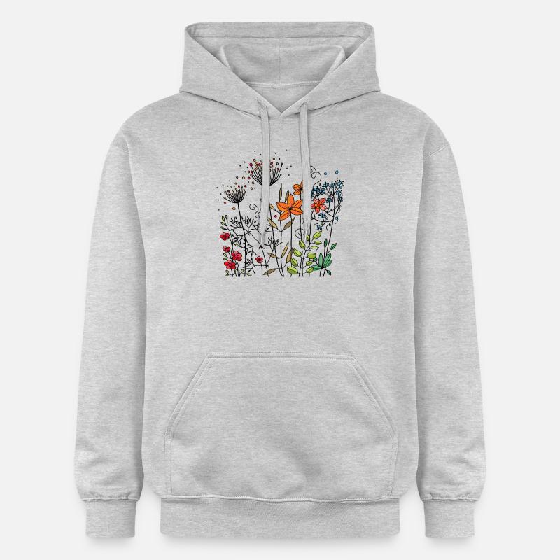Fleur - Sweat à capuche Softstyle® Gildan Unisexe - gris clair chiné