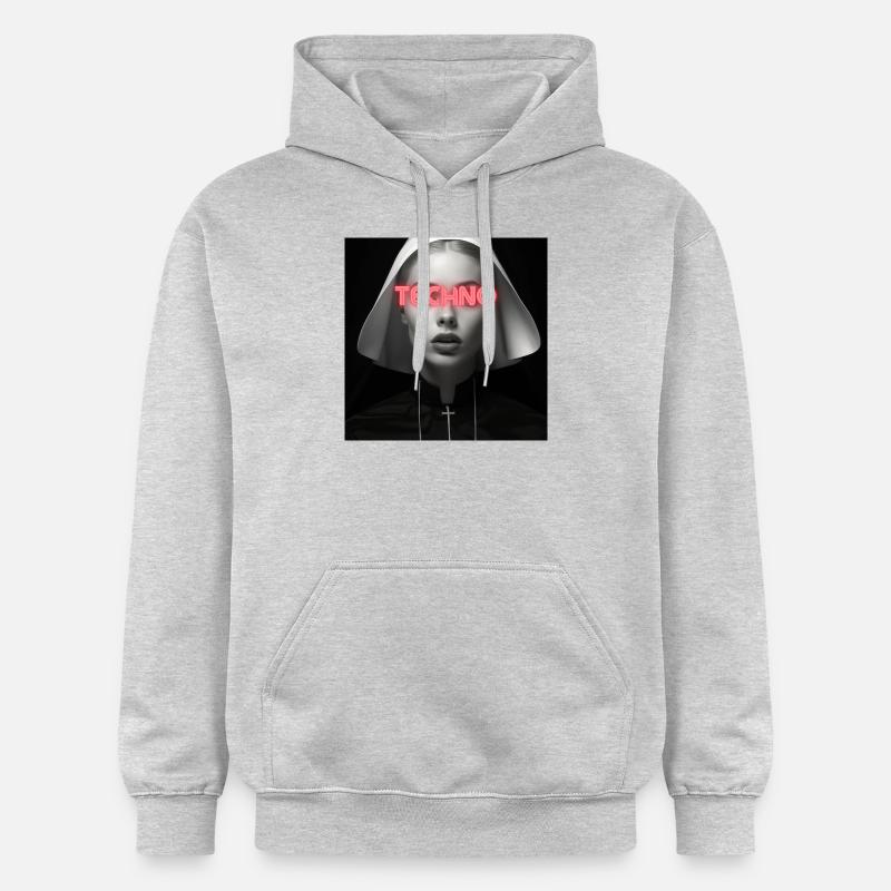 La nonne techno - Rave Design - Sweat à capuche Softstyle® Gildan Unisexe - gris clair chiné