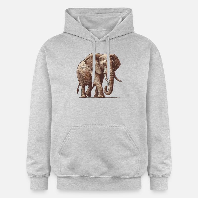 Éléphant - Sweat à capuche Softstyle® Gildan Unisexe - gris clair chiné