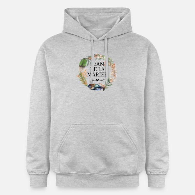 Brautteam Krone Boho-Blumen - Gildan Unisex Softstyle® Midweight Hoodie - Hellgrau meliert