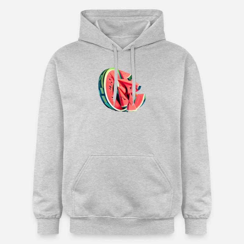 Pastèque en morceaux - Sweat à capuche Softstyle® Gildan Unisexe - gris clair chiné