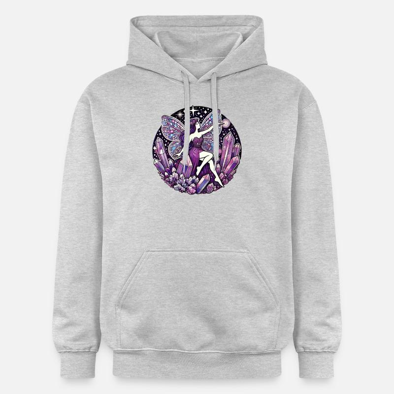 Fée violette - Sweat à capuche Softstyle® Gildan Unisexe - gris clair chiné