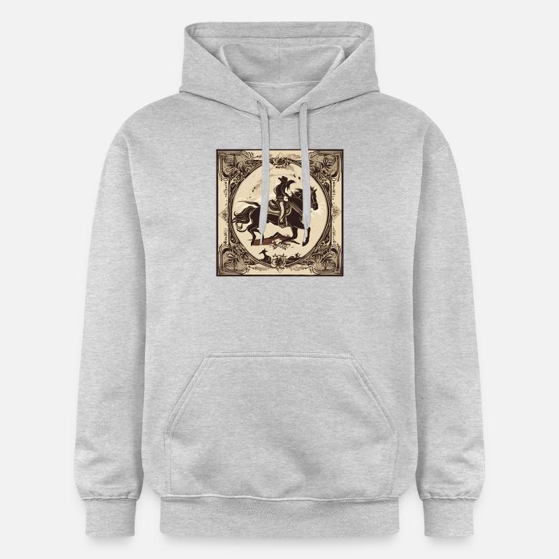 Cowboy Design 2 - Sweat à capuche Softstyle® Gildan Unisexe - gris clair chiné