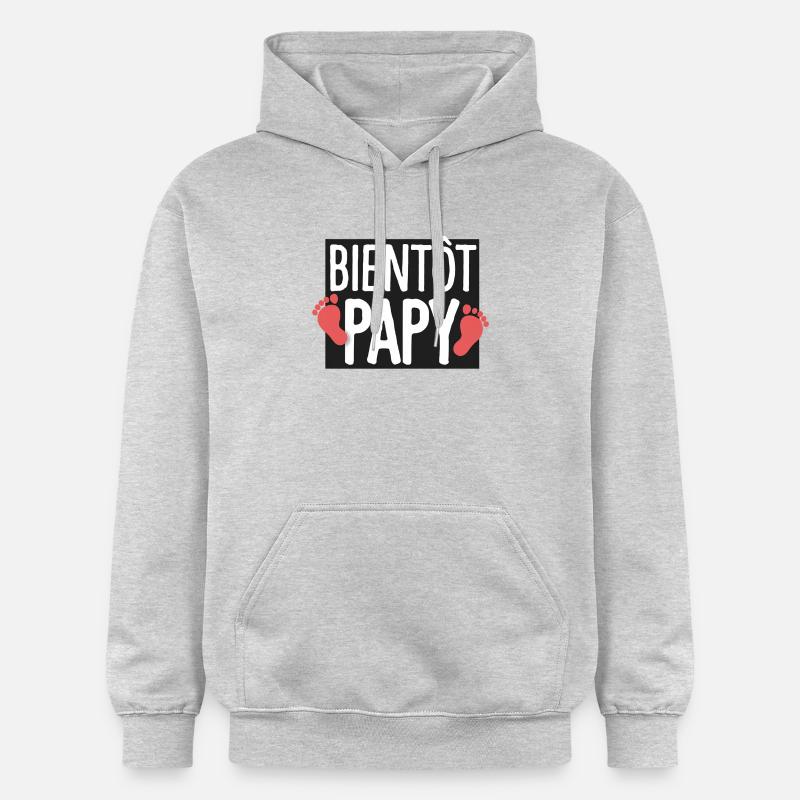 Bientôt Papy Cadeau Futur Papi - Sweat à capuche Softstyle® Gildan Unisexe - gris clair chiné