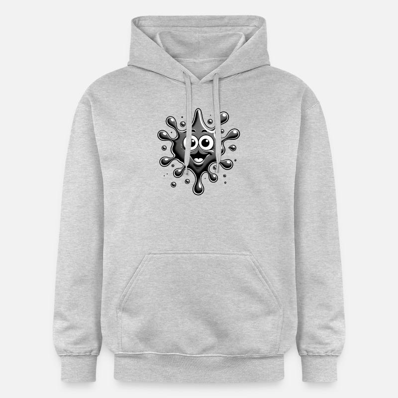 Tache d’encre avec le visage - Sweat à capuche Softstyle® Gildan Unisexe - gris clair chiné