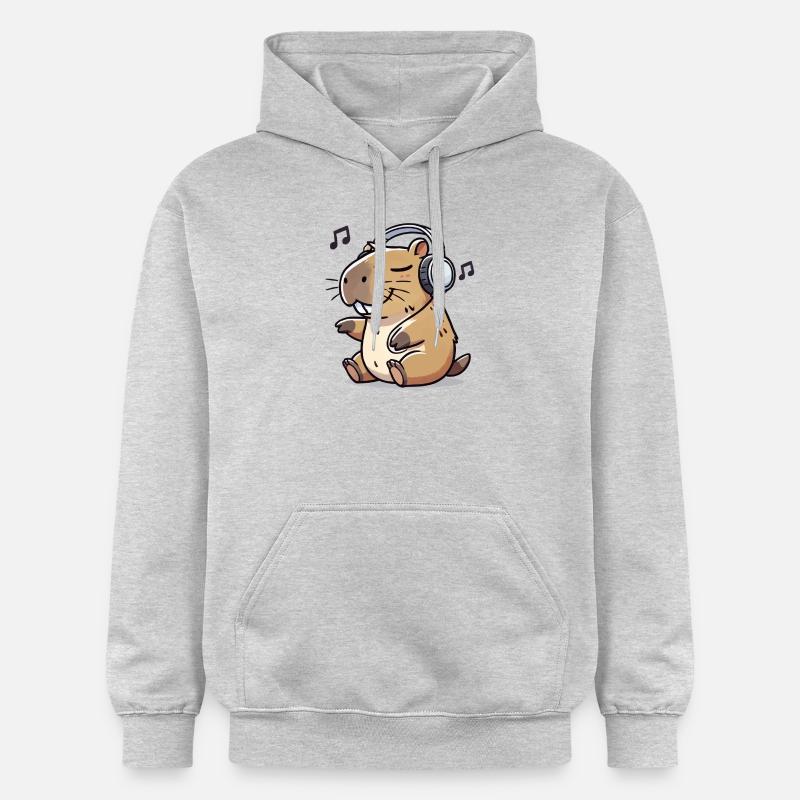 Musique Capybara - Sweat à capuche Softstyle® Gildan Unisexe - gris clair chiné