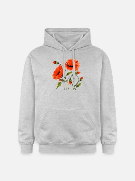 Blumen - Gildan Unisex Softstyle® Midweight Hoodie - Hellgrau meliert