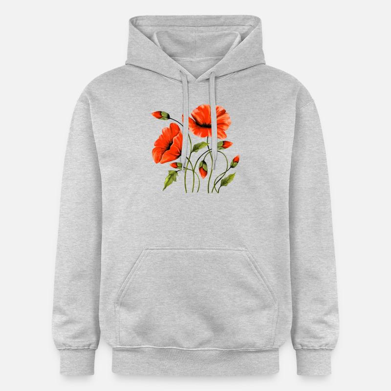 Fleur - Sweat à capuche Softstyle® Gildan Unisexe - gris clair chiné