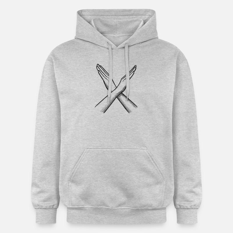 Mains croisées – Déclaration en lignes - Sweat à capuche Softstyle® Gildan Unisexe - gris clair chiné