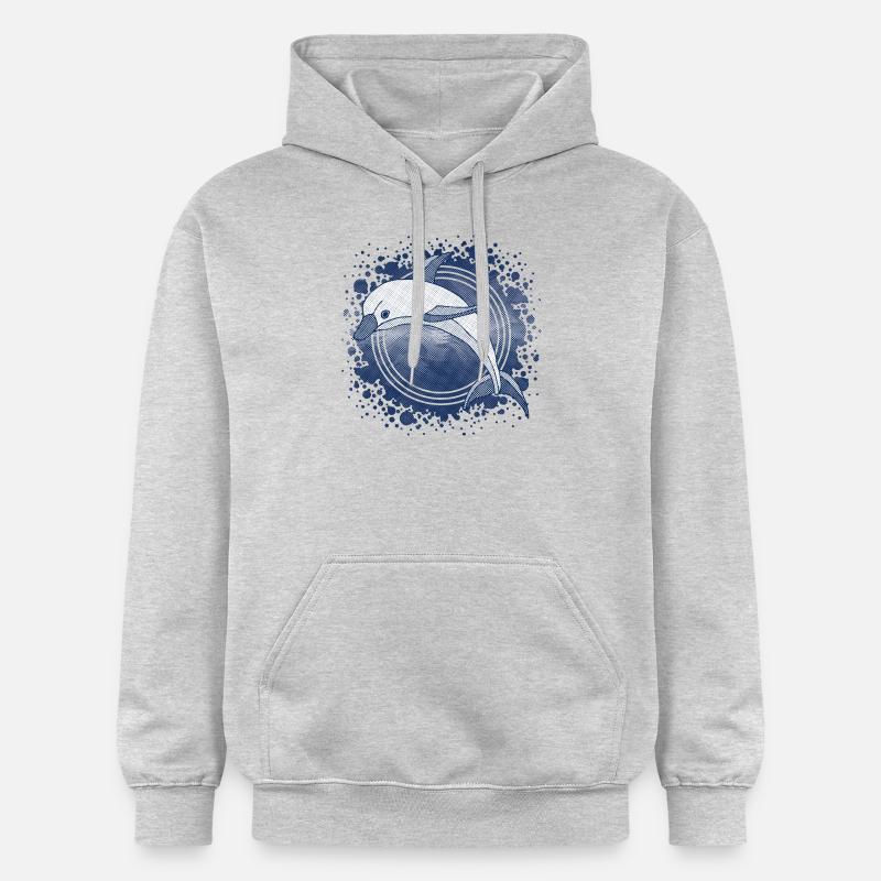 Dauphin - Sweat à capuche Softstyle® Gildan Unisexe - gris clair chiné