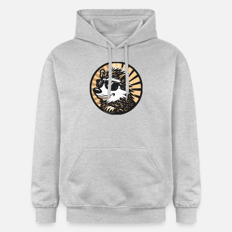 hérisson bande dessinée cool - Sweat à capuche Softstyle® Gildan Unisexe - gris clair chiné