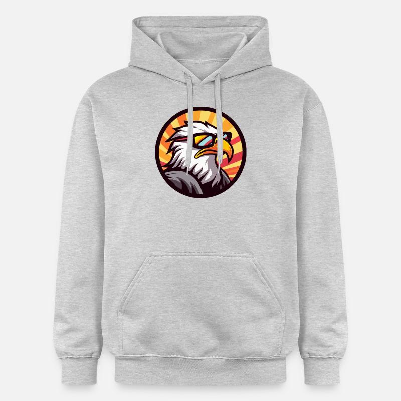 Eagle Bande dessinée Cool - Sweat à capuche Softstyle® Gildan Unisexe - gris clair chiné