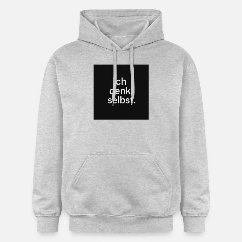 Je pense par moi-même. - Sweat à capuche Softstyle® Gildan Unisexe - gris clair chiné