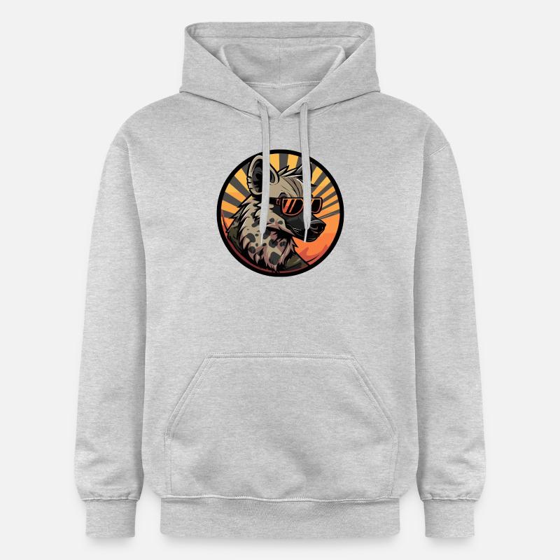 Hyène Bande Dessinée Cool - Sweat à capuche Softstyle® Gildan Unisexe - gris clair chiné