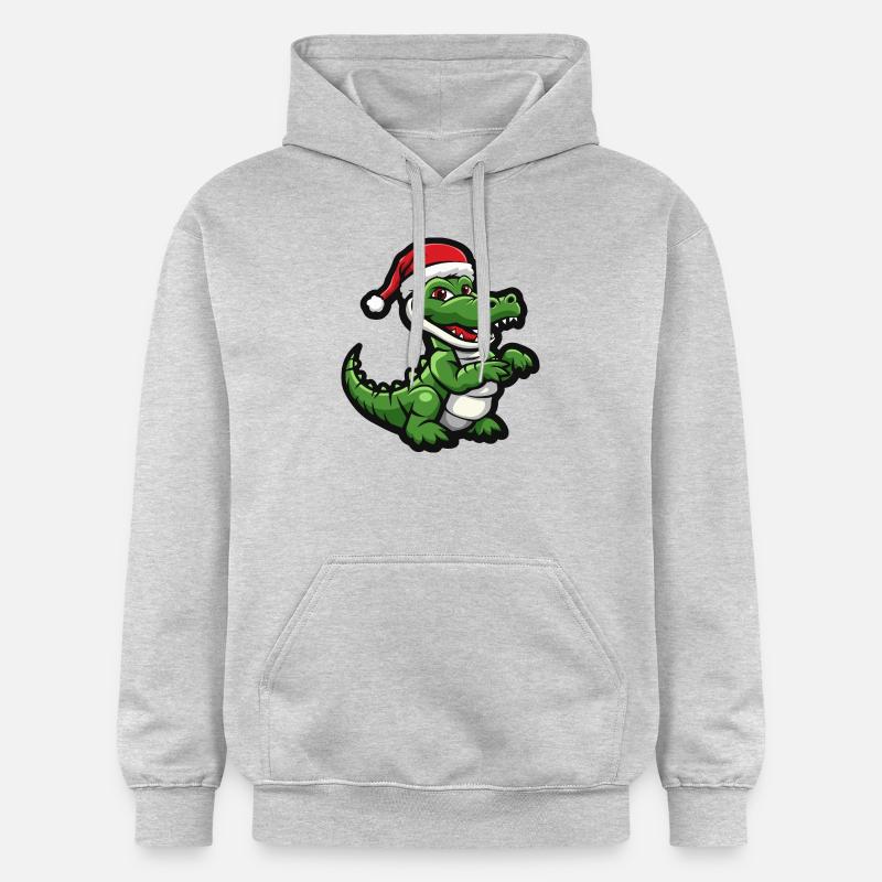 Noël de l’alligator - Sweat à capuche Softstyle® Gildan Unisexe - gris clair chiné