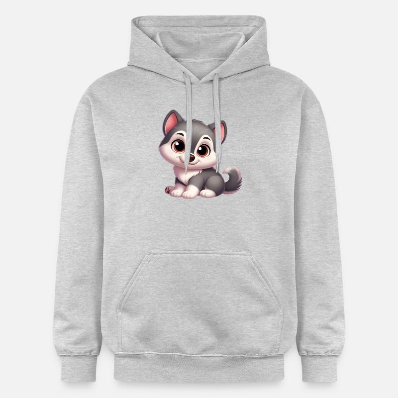 wolf 11 - Sweat à capuche Softstyle® Gildan Unisexe - gris clair chiné