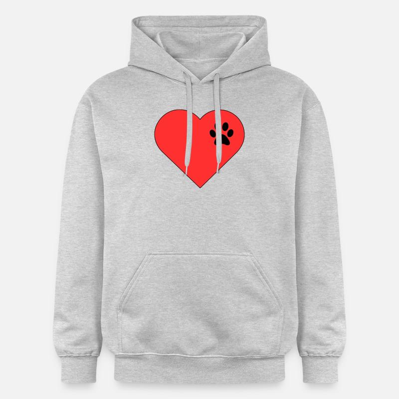 Modèle coeur patte impression design - Sweat à capuche Softstyle® Gildan Unisexe - gris clair chiné