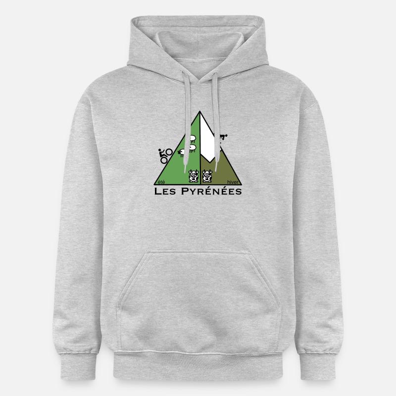 Été hiver dans les Pyrénées - Sweat à capuche Softstyle® Gildan Unisexe - gris clair chiné