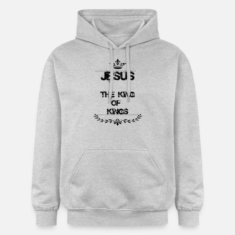 JÉSUS LE ROI DES ROIS - Sweat à capuche Softstyle® Gildan Unisexe - gris clair chiné