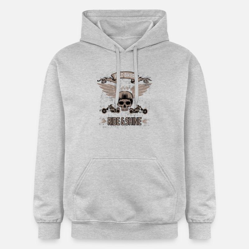 WILD RIDE BIKER & SHINE! - Sweat à capuche Softstyle® Gildan Unisexe - gris clair chiné