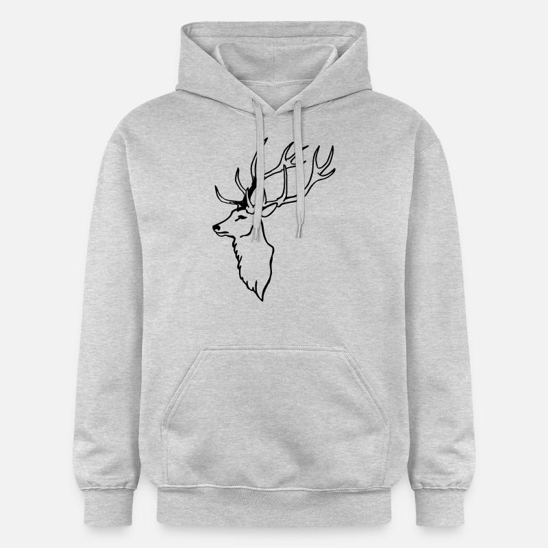Cerf - Sweat à capuche Softstyle® Gildan Unisexe - gris clair chiné