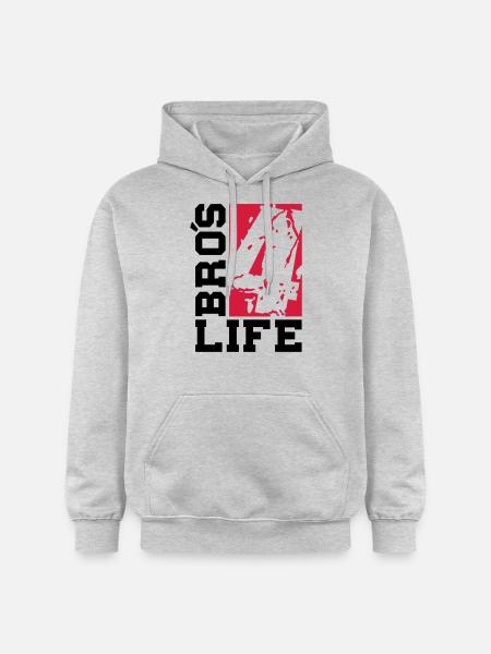 bros_4_life_cv2 - Gildan Unisex Softstyle® Midweight Hoodie - Hellgrau meliert