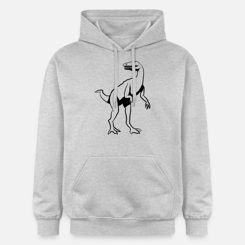 Dinosaur Bouton Dinosaur - Sweat à capuche Softstyle® Gildan Unisexe - gris clair chiné