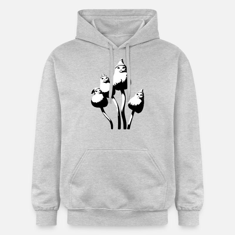Chats champignons avec chapeaux - Sweat à capuche Softstyle® Gildan Unisexe - gris clair chiné