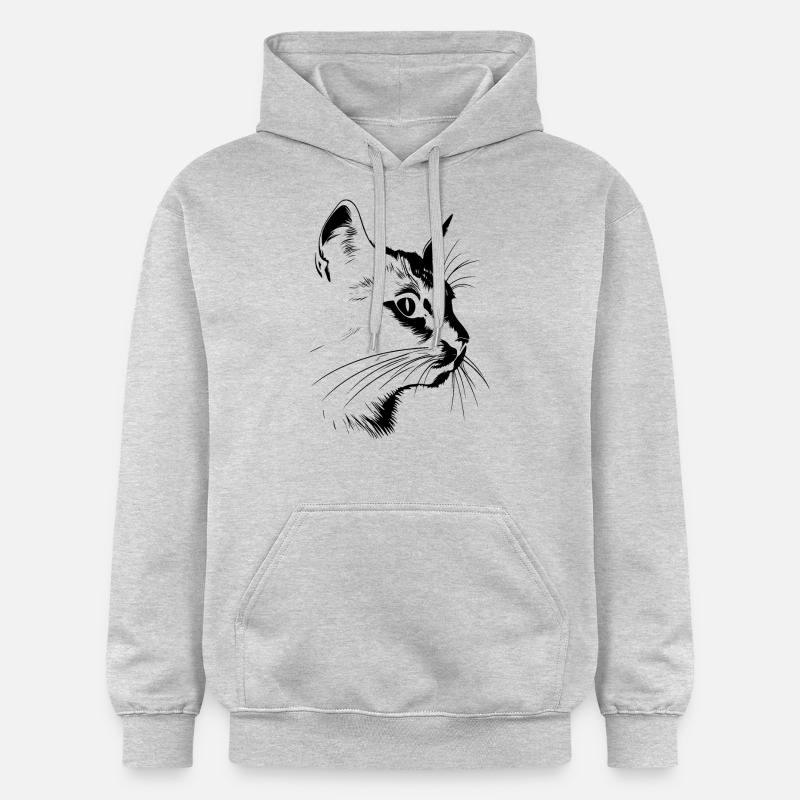 Chat, Motif De Chat - Sweat à capuche Softstyle® Gildan Unisexe - gris clair chiné