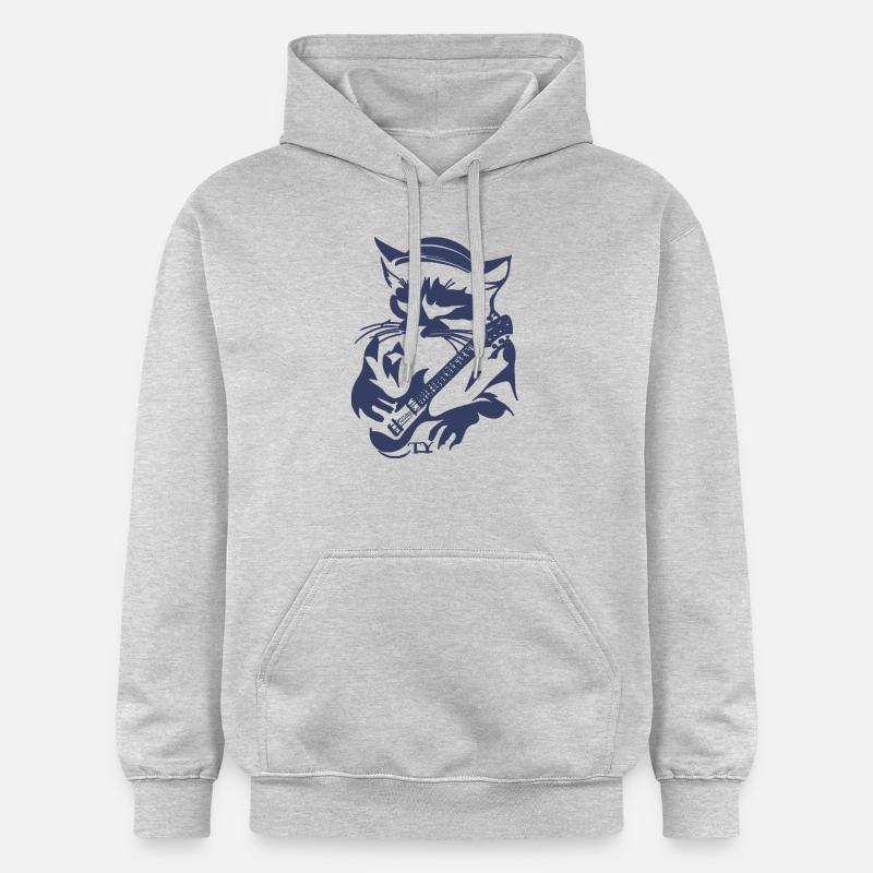 Cat power rock bleu - Sweat à capuche Softstyle® Gildan Unisexe - gris clair chiné