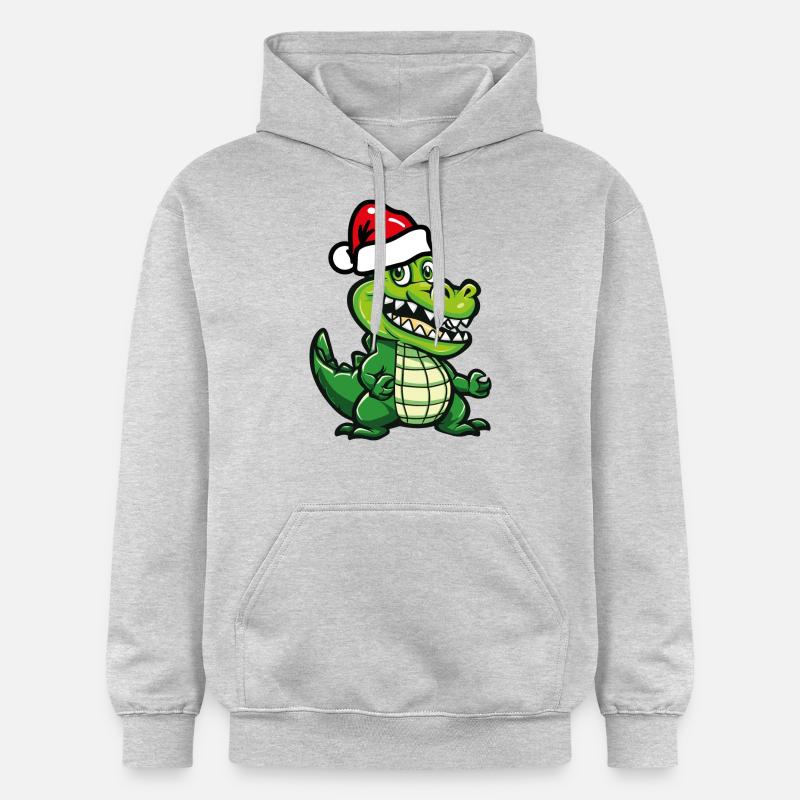 Noël crocodile - Sweat à capuche Softstyle® Gildan Unisexe - gris clair chiné