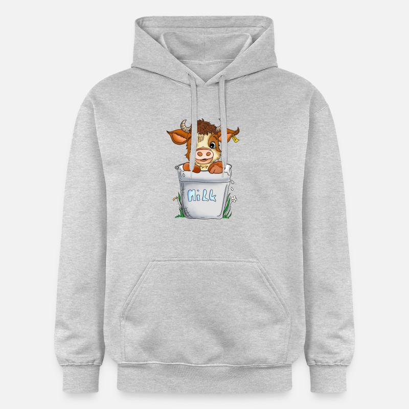 Vache joyeuse - Sweat à capuche Softstyle® Gildan Unisexe - gris clair chiné