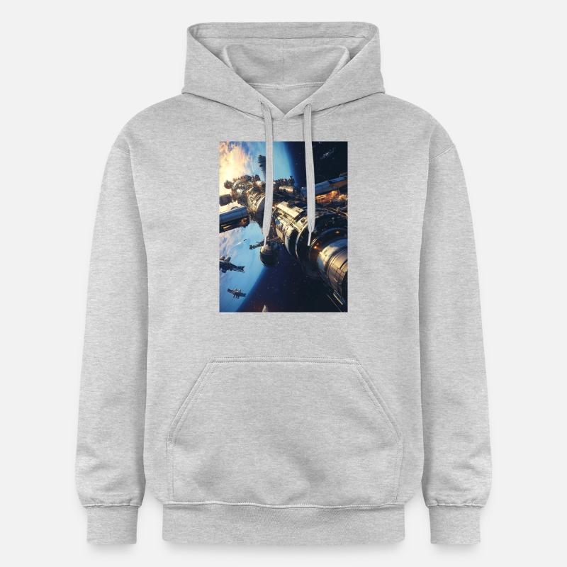 Perdu dans l’espace 1 3 - Sweat à capuche Softstyle® Gildan Unisexe - gris clair chiné