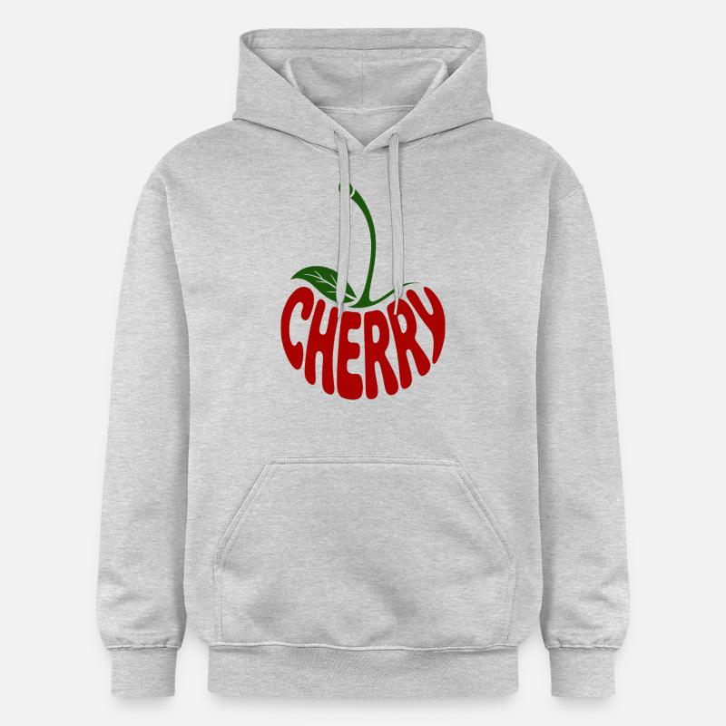 Cerise - Logo de fruit cool - Sweat à capuche Softstyle® Gildan Unisexe - gris clair chiné