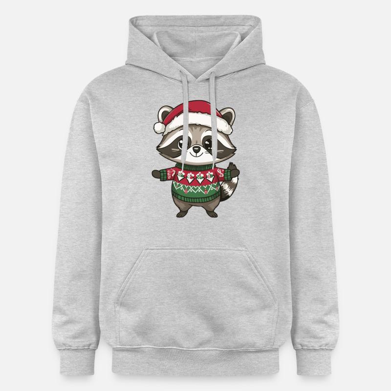 Noël du raton laveur - Sweat à capuche Softstyle® Gildan Unisexe - gris clair chiné
