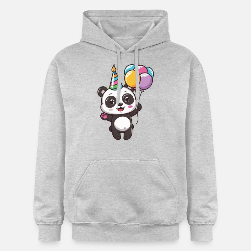 Panda Anniversaire Bande Dessinée Mignon - Sweat à capuche Softstyle® Gildan Unisexe - gris clair chiné