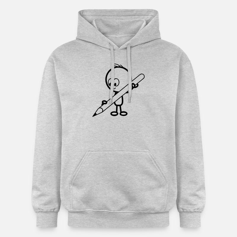 mann_mit_stift - Sweat à capuche Softstyle® Gildan Unisexe - gris clair chiné