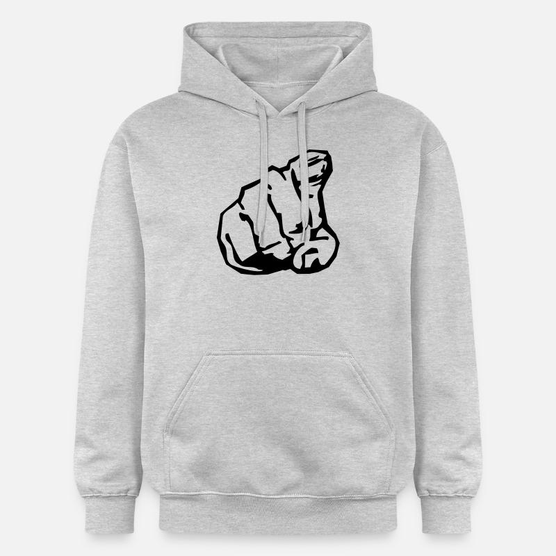pointing_finger - Sweat à capuche Softstyle® Gildan Unisexe - gris clair chiné