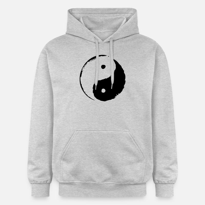 ying_yang_small - Sweat à capuche Softstyle® Gildan Unisexe - gris clair chiné