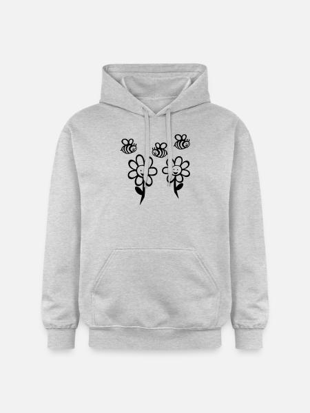 Bees and flowers - Gildan Unisex Softstyle® Midweight Hoodie - light heather grey