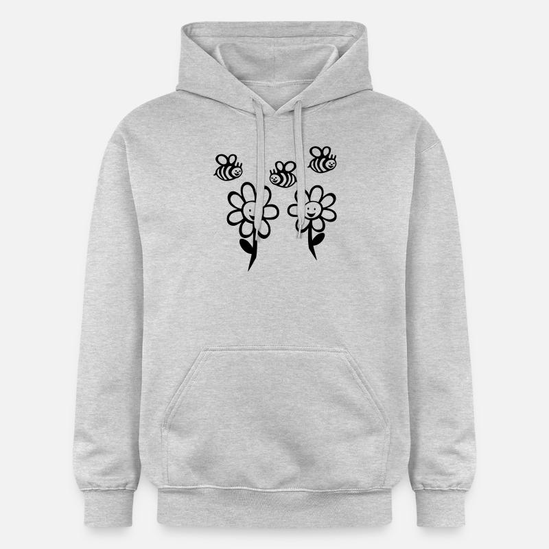 Abeilles et fleurs - Sweat à capuche Softstyle® Gildan Unisexe - gris clair chiné