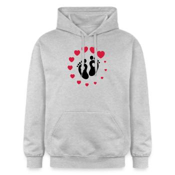 Baby loading - Gildan Unisex Softstyle® Midweight Hoodie - light heather grey - Front - Liana (172cm) & Jaron (178cm)