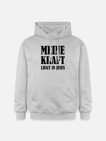 kraft_in_jesus_01 - Gildan Unisex Softstyle® Midweight Hoodie - Hellgrau meliert