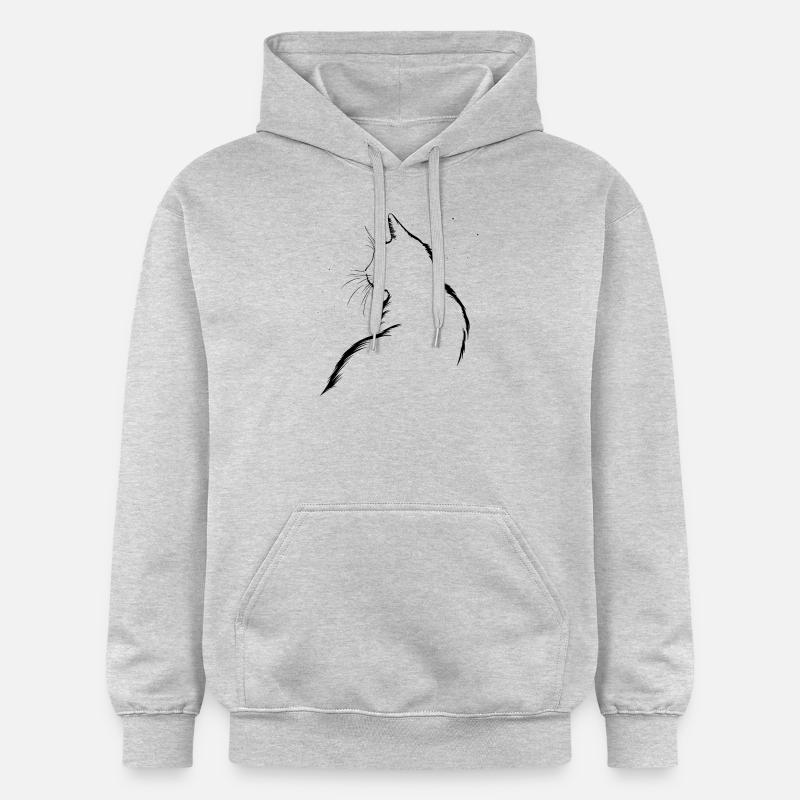 Chat, Motif De Chat - Sweat à capuche Softstyle® Gildan Unisexe - gris clair chiné