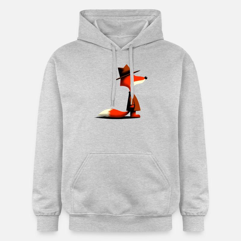 Détective Fox - Sweat à capuche Softstyle® Gildan Unisexe - gris clair chiné