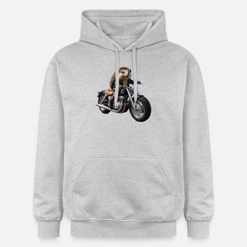 Hérisson motard - Sweat à capuche Softstyle® Gildan Unisexe - gris clair chiné