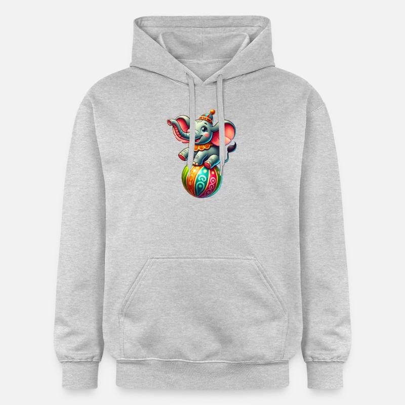 Cirque d’éléphants - Sweat à capuche Softstyle® Gildan Unisexe - gris clair chiné