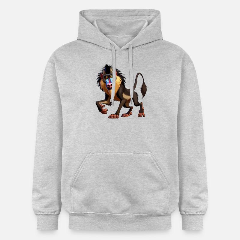 Babouin mandrill - Sweat à capuche Softstyle® Gildan Unisexe - gris clair chiné