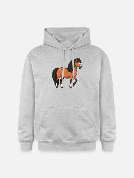 Isländische Ponyrolle - Gildan Unisex Softstyle® Midweight Hoodie - Hellgrau meliert
