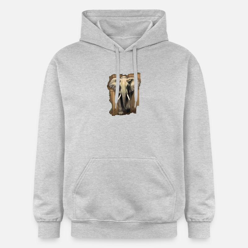 Éléphant - Sweat à capuche Softstyle® Gildan Unisexe - gris clair chiné